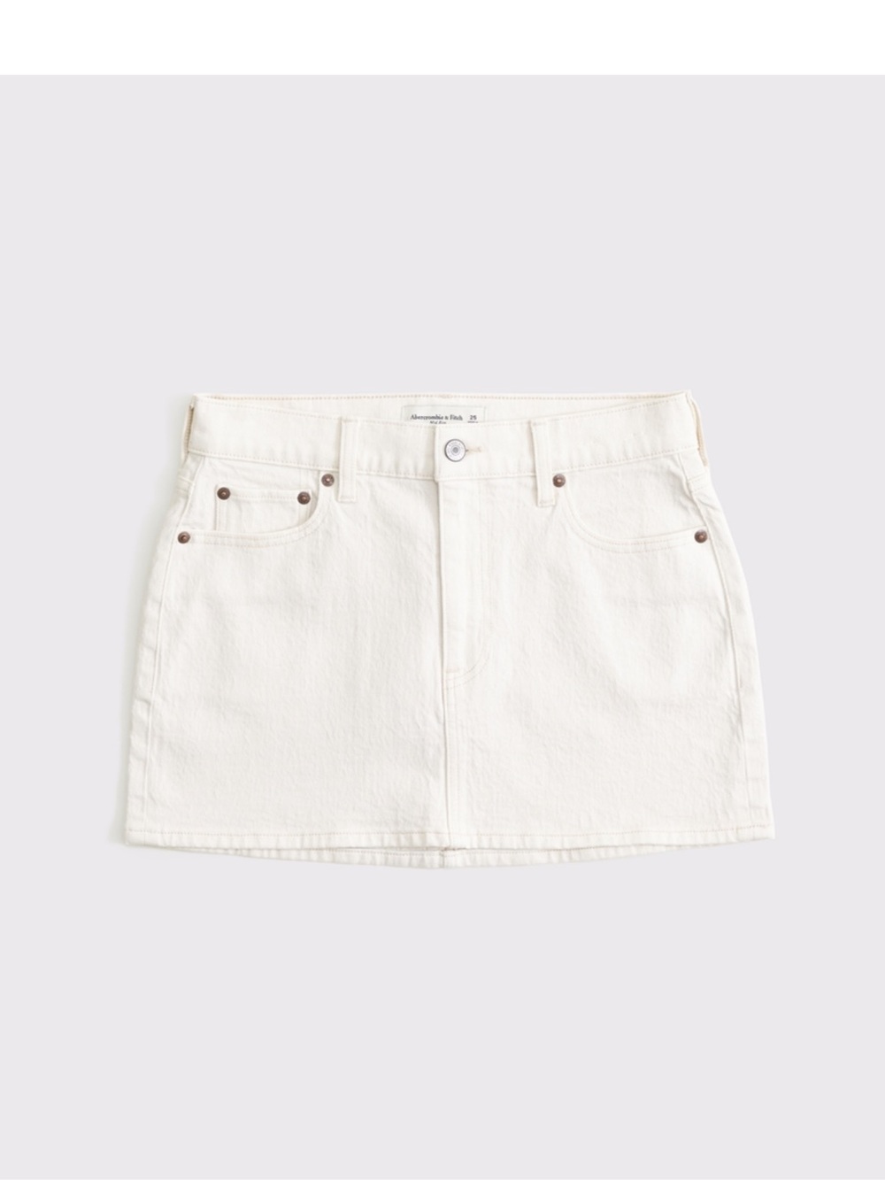 Abercrombie & Fitch Cream Denim Mini Skirt